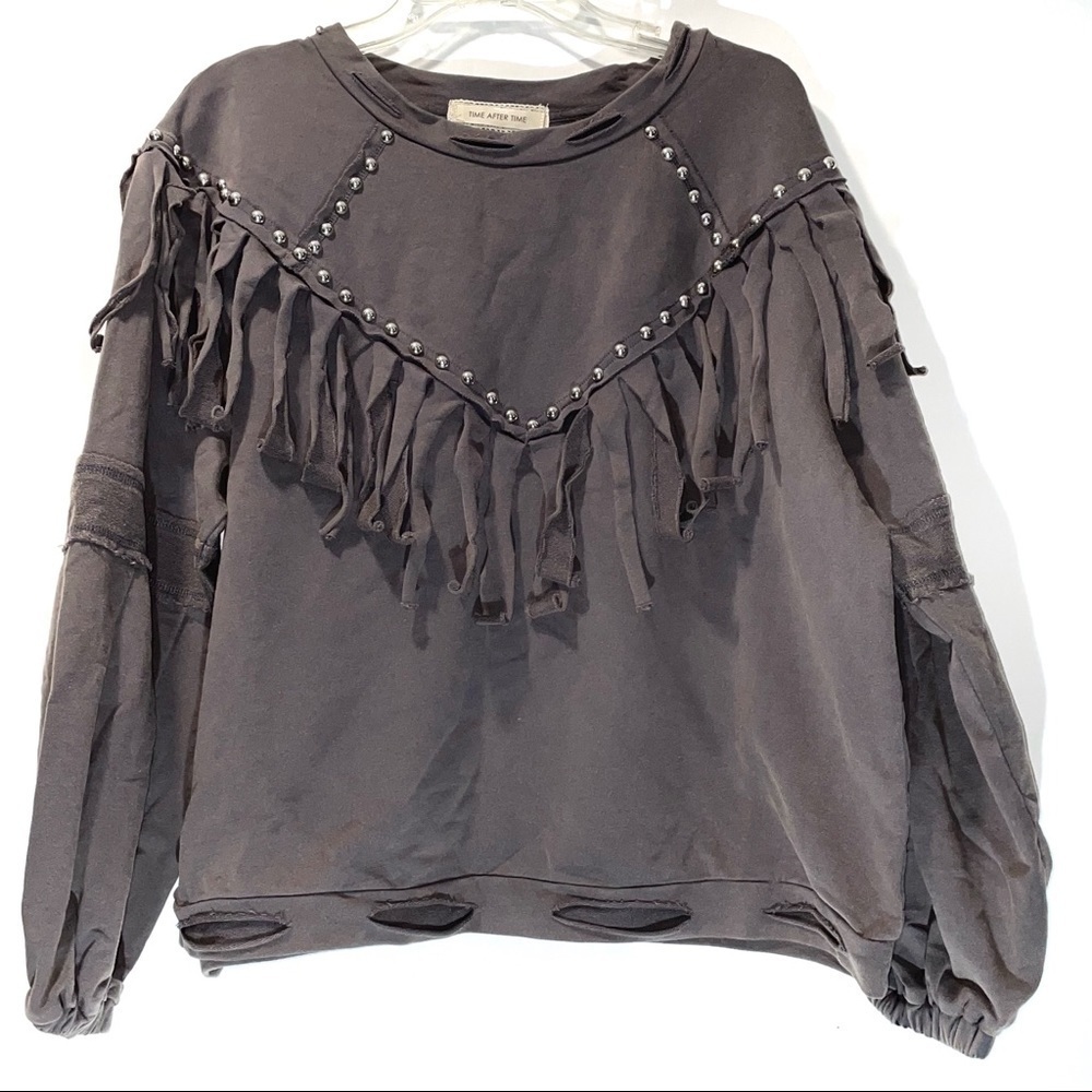 Time After Time Gray Top Size Small